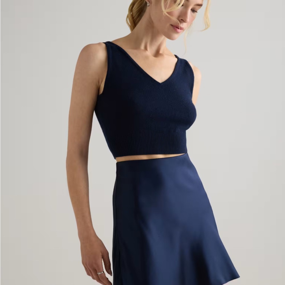 Quince Silk Mini Skirt, size S, NWT